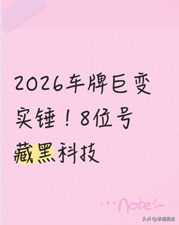 2026年新車(chē)牌規則 8位號碼智能芯片 限行停車(chē)靈活調整_限行